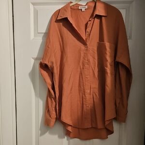 Blu Pepper Terracotta Button-Up Blouse